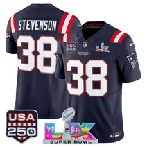 Men's New England Patriots "Super Bowl LX & United States 250th Anniversary Patch" Vapor Limited Jersey - All Stitched