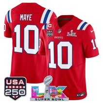 Men's New England Patriots "Super Bowl LX & United States 250th Anniversary Patch" Vapor Limited Jersey - All Stitched