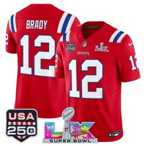 Men's New England Patriots "Super Bowl LX & United States 250th Anniversary Patch" Vapor Limited Jersey - All Stitched