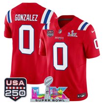 Men's New England Patriots "Super Bowl LX & United States 250th Anniversary Patch" Vapor Limited Jersey - All Stitched