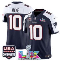 Men's New England Patriots "Super Bowl LX & United States 250th Anniversary Patch" Vapor Limited Jersey - All Stitched