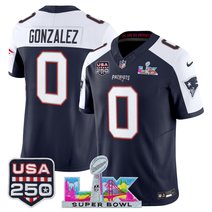 Men's New England Patriots "Super Bowl LX & United States 250th Anniversary Patch" Vapor Limited Jersey - All Stitched