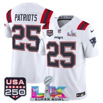 Men's New England Patriots "Super Bowl LX & United States 250th Anniversary Patch" Vapor Limited Jersey - All Stitched