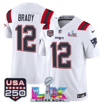 Men's New England Patriots "Super Bowl LX & United States 250th Anniversary Patch" Vapor Limited Jersey - All Stitched