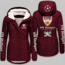 VfB Stuttgart Bundesliga Woman Winter Fleece Jacket Custom Name