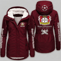 Bayer Leverkusen Bundesliga Woman Winter Fleece Jacket Custom Name