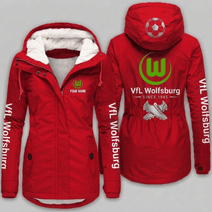 VfL Wolfsburg Bundesliga Woman Winter Fleece Jacket Custom Name