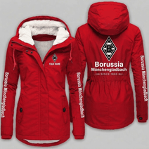 Borussia Mönchengladbach Bundesliga Woman Winter Fleece Jacket Custom Name