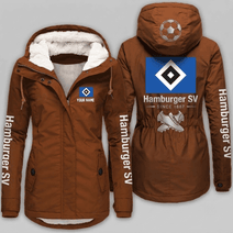 Hamburger SV Bundesliga Woman Winter Fleece Jacket Custom Name