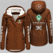 SV Werder Bremen Bundesliga Woman Winter Fleece Jacket Custom Name