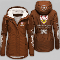 VfB Stuttgart Bundesliga Woman Winter Fleece Jacket Custom Name