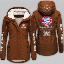 Bayern Munich Bundesliga Woman Winter Fleece Jacket Custom Name