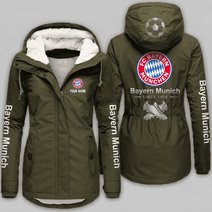 Bayern Munich Bundesliga Woman Winter Fleece Jacket Custom Name