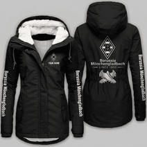 Borussia Mönchengladbach Bundesliga Woman Winter Fleece Jacket Custom Name