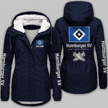 Hamburger SV Bundesliga Woman Winter Fleece Jacket Custom Name