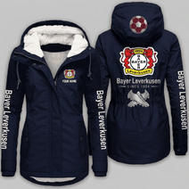 Bayer Leverkusen Bundesliga Woman Winter Fleece Jacket Custom Name
