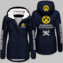 Borussia Dortmund Bundesliga Woman Winter Fleece Jacket Custom Name