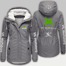 VfL Wolfsburg Bundesliga Woman Winter Fleece Jacket Custom Name
