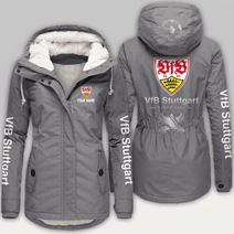 VfB Stuttgart Bundesliga Woman Winter Fleece Jacket Custom Name