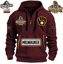 MILWAUKEE BREWERS MLB 2026 WORLD CHAMPIONS LIMITED EDITION HALF ZIP HOODIE