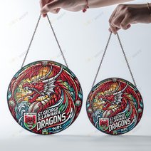 St. George Illawarra DragonsStained Glass Suncatcher for Window Hanging