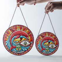 DolphinsStained Glass Suncatcher for Window Hanging