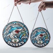 Cronulla-Sutherland SharksStained Glass Suncatcher for Window Hanging
