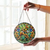 Australian wallabiesStained Glass Suncatcher for Window Hanging