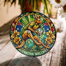 Australian wallabiesStained Glass Suncatcher for Window Hanging
