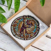Brisbane BroncosStained Glass Suncatcher for Window Hanging