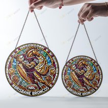 Brisbane BroncosStained Glass Suncatcher for Window Hanging