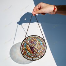 Brisbane BroncosStained Glass Suncatcher for Window Hanging