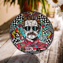 Dale earnhardt v2 Stained Glass Suncatcher