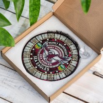Manly Warringah Sea Eagles Stained Glass Suncatcher for Window Hanging V2