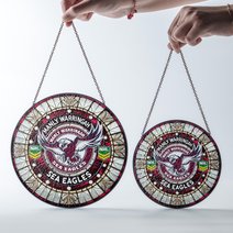 Manly Warringah Sea Eagles Stained Glass Suncatcher for Window Hanging V2