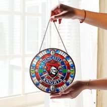 Newcastle Knights Stained Glass Suncatcher for Window Hanging V2