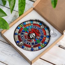 Newcastle Knights Stained Glass Suncatcher for Window Hanging V2