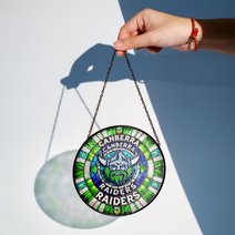 Canberra Raiders Stained Glass Suncatcher for Window Hanging V2
