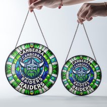 Canberra Raiders Stained Glass Suncatcher for Window Hanging V2