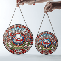 Philadelphia Phillies Stained Glass Suncatcher for Window Hanging