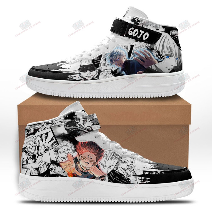 Satoru Gojo And Sukuna Sneakers Air Mid Custom Jujutsu Kaisen Anime Shoes