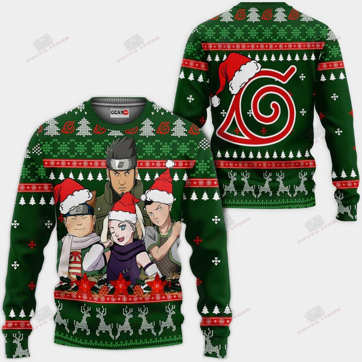 Konoha Team 10 Ugly Christmas Sweater Custom NRT Anime Xmas Gifts
