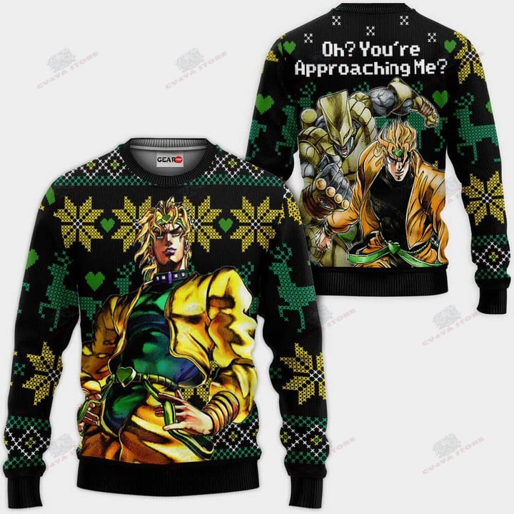 Dio Brando Ugly Christmas Sweater Custom Oh You're Approaching Me Anime jj's Xmas Gifts
