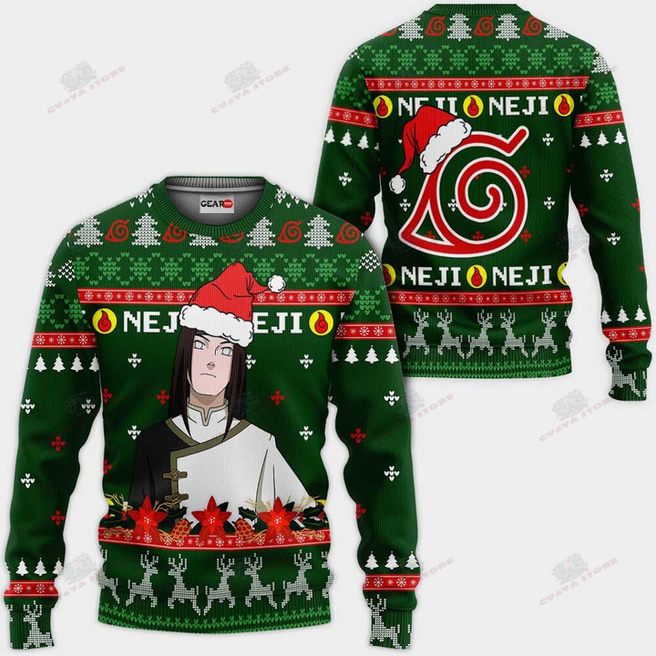 Neji Hyuga Ugly Christmas Sweater Custom NRT Anime Xmas Gifts