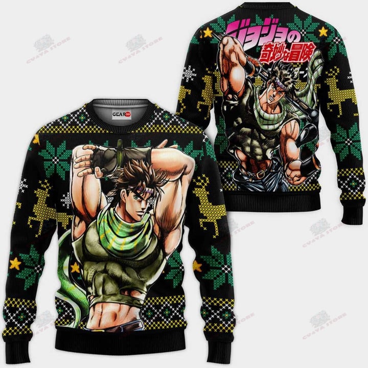 Joseph Joestar Ugly Christmas Sweater Custom JJBA Anime Xmas Gifts