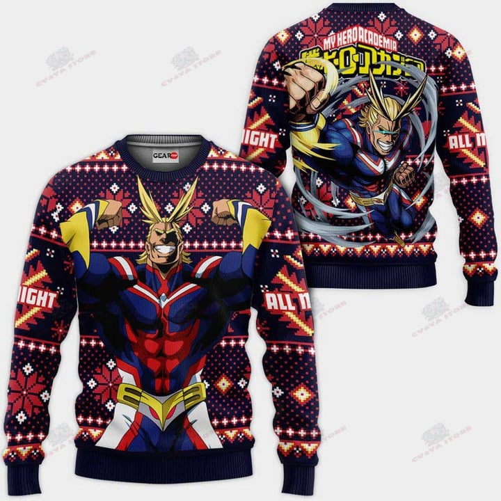 All Might Ugly Christmas Sweater Custom Anime My Hero Academia Xmas Gifts