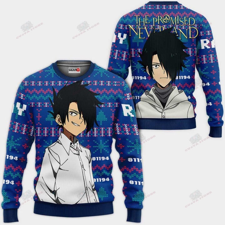 Ray Ugly Christmas Sweater Custom Anime The Promised Neverland Xmas Gifts