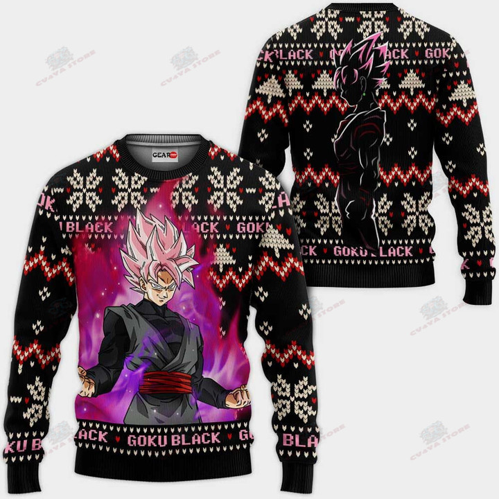 Goku Black Rose Christmas Sweater Custom Anime Dragon Ball Xmas Gifts