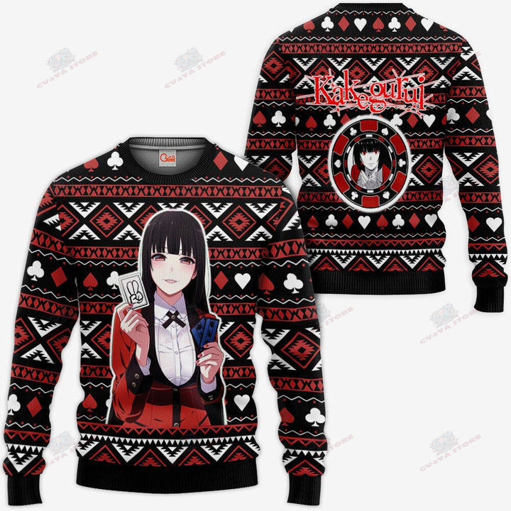Yumeko Jabami Ugly Christmas Sweater Custom Anime Kakegurui Xmas Gifts