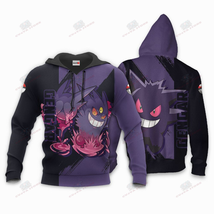 Gengar Hoodie Shirt Custom Pokemon Anime Merch